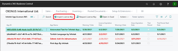 Importing a License Key